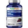 NusaPure Nicotinamide with Resveratrol (Vitamin B-3) 500 mg - 180 Vegetarian Caps (Non-GMO & Vegan) view 1