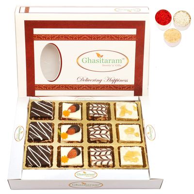 Ghasitaram Gifts Bhaidooj Gifts Bhaidooj Sweet - Assorted Chocolate Dryfruit Delight Sweets 12 pcs
