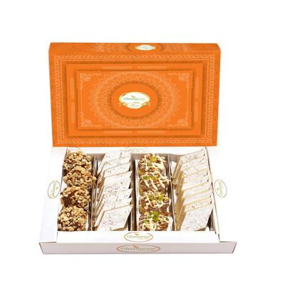 Ghasitaram Gifts Bhaidooj Gifts Bhaidooj Sweet - Assorted Box Pure Kaju Katlis, Dryfruit Sweets 400 GMS