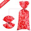 Blulu 100 Pieces Western Bandana Cellophane Bags Red Bandana Print Cello Treat Cookie Candy Bags with 100 Pieces Silver Twist Ties for Western Cowboy Theme Party Favor view 3