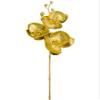 Arcadia Silk Plantation 22" Metallic Phalaenopsis Orchid Spray with 3 Flowers and 4 Buds Gold (Pack of 12) view 1