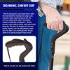 Ergocane 2G Walking Cane for Men & Women Patented Shock Absorbing Cane with Ergonomic Nerve-Relief Grip, Self-Standing Base | Adjustable Height, Supports 300 lbs (Black) view 4