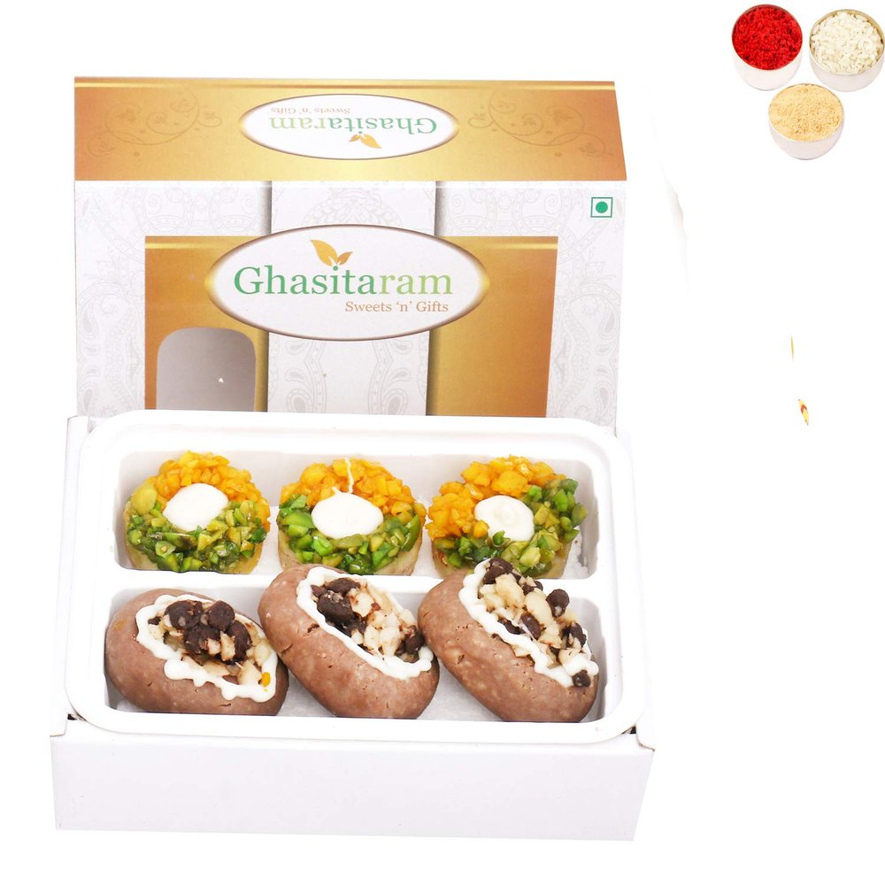 Ghasitaram Gifts Bhaidooj Gifts Assorted Box of Anjeer Basket, Kesar Pista Delight, Choco Boat and Almond Basket 200 GMS|Gift for Diwali,Holi,Rakhi,Valentine,Christmas,Birthday,Anniversary,Her,Him|