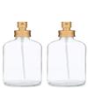 Rail19 Apothecary Clear Glass Mist Bottle - Gold Metal Aluminum Nozzle, 8oz (2 Pack) view 1