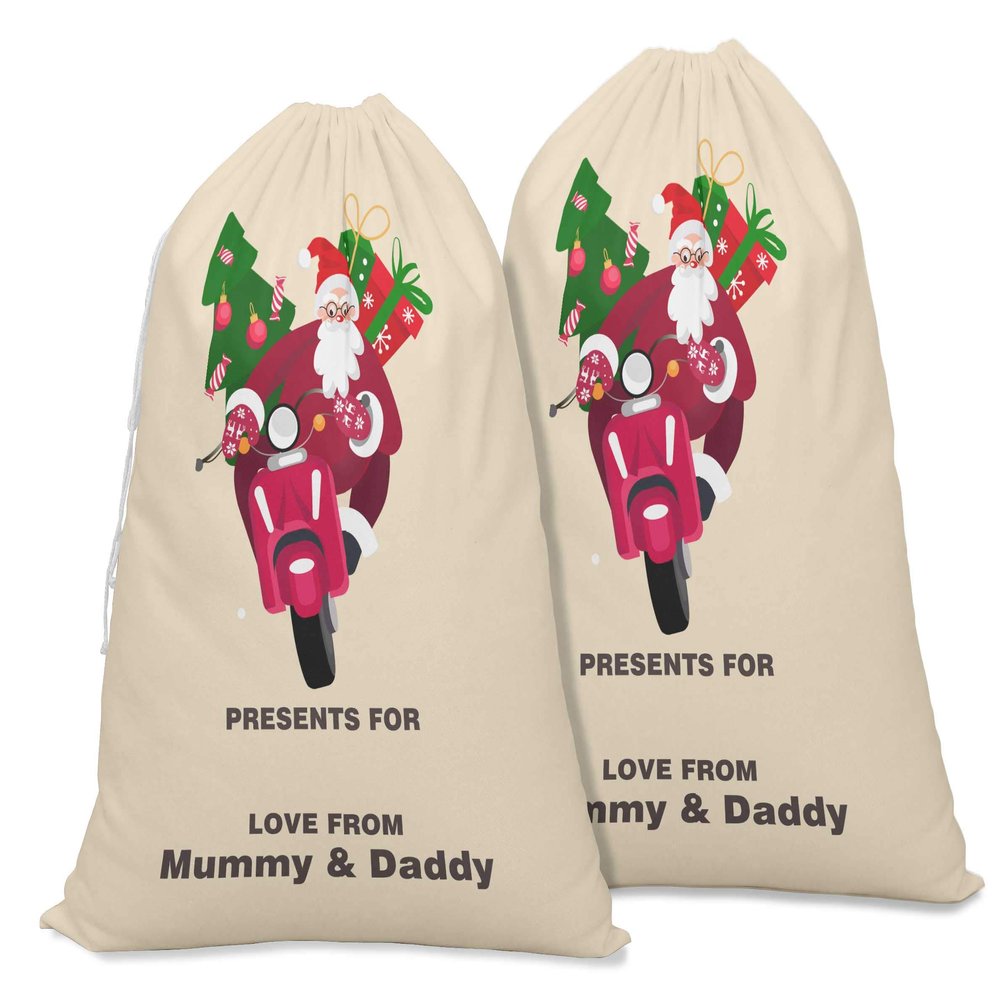 Printtoo Pack of 2 Drawstring Special Delivery Extra Large Size Christmas Sack Re-Usable Xmas Present Storage 27x20 Inch