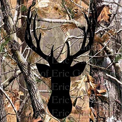 1/2 Sheet - Deer Hunting Camo Birthday - D22134 - 2D Edible Cake/Cupcake Party Topper - D22134