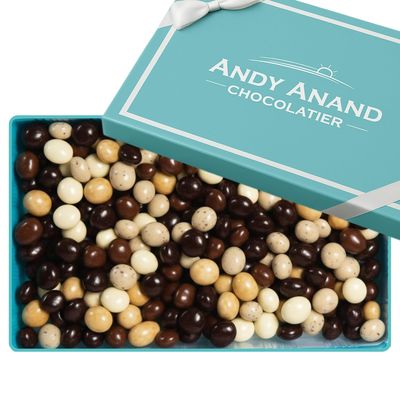 ANDY ANAND CHOCOLATIER Chocolate Covered Espresso Coffee Beans  1 lb Assorted 5 Flavors, Gourmet Belgian Chocolate Coated Arabica Coffee Beans Candy Snack Gift for Coffee Lovers