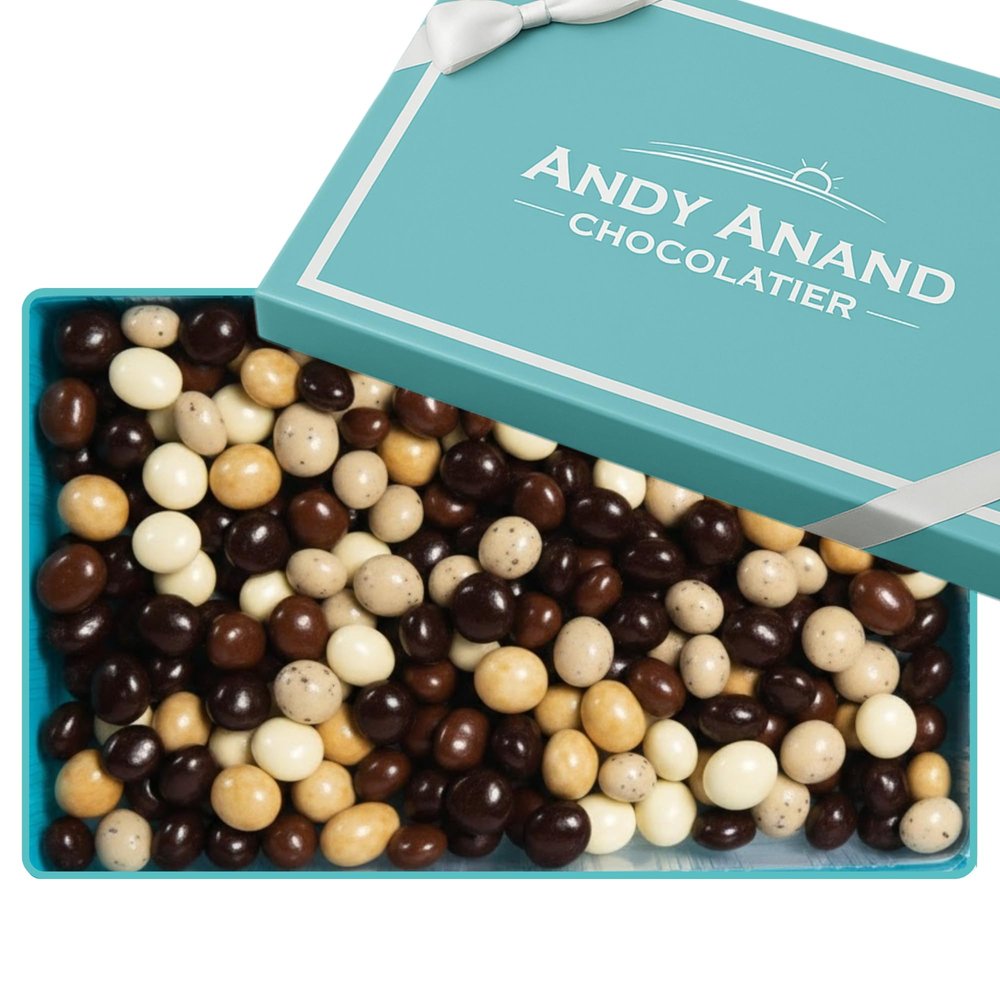 ANDY ANAND CHOCOLATIER Chocolate Covered Espresso Coffee Beans 1 lb Assorted 5 Flavors, Gourmet Belgian Chocolate Coated Arabica Coffee Beans Candy Snack Gift for Coffee Lovers