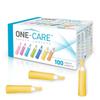 ONE-Care Safety Lancets 21G x 2.4mm, Push Button Activation, Gentle, Pre-Loaded, 3-Steps Only, Diabetes Testing, Sterile, Finger Self Prick Device, Glucose Monitor, Single Use (100 Count (Pack of 1)) view 1