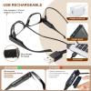 OuShiun USB Rechargeable Led Reading Glasses Lighted Eyewear for Women Men (Black, 1.0X) view 4