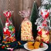 Boao 100 Pieces Cellophane Bags Cute Treat Bags Clear Goodies with 150 Pieces Twist Ties for Party Supplies (Christmas Style 11) view 3