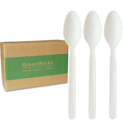 GreenWorks 1000 Heavy-duty Compostable Spoons,BPI Certified 7" Series Large Bulk Disposable Cutlery Spoon