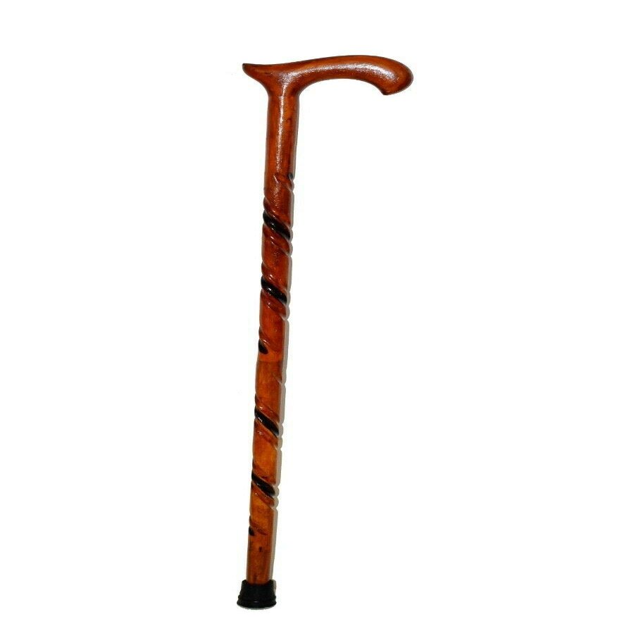 OLD MEMORIES GALLERY Simple Victorian Wooden Cane Twist Derby Walking Stick Cane