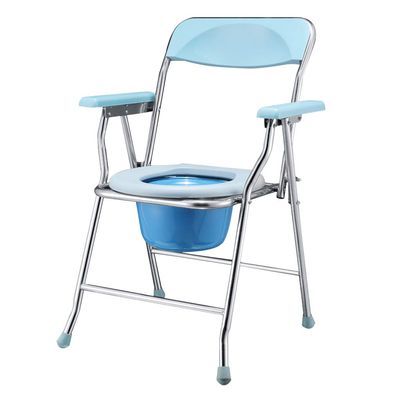 XWZJY Bath Toilet Chair Folding Homecare Bedside Commode Space Saving with Handles and Bucket Non-Slip Leg Pad for Seniors, Disabled, Handicapped