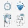 XWZJY Bath Toilet Chair Folding Homecare Bedside Commode Space Saving with Handles and Bucket Non-Slip Leg Pad for Seniors, Disabled, Handicapped view 2
