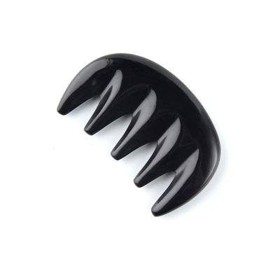ARTIBETTER Gua Sha Comb Spa Scraping Massage Tool Roller Horn Comb for Face Hair Care (Black)