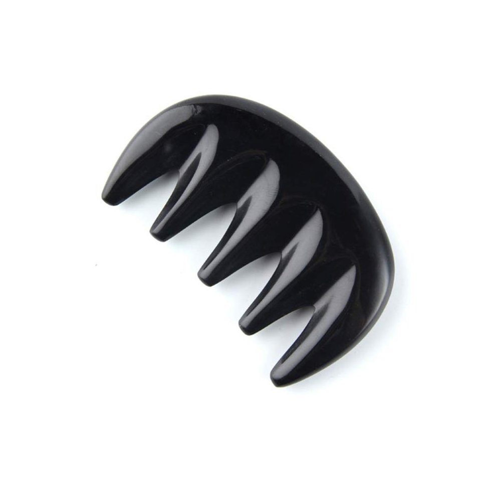 ARTIBETTER Gua Sha Comb Spa Scraping Massage Tool Roller Horn Comb for Face Hair Care (Black)