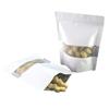100 Metallic Colored with Clear Window Metallic Foil Stand-Up Resealable Food Storage Pouch (5oz, Matte White) view 1