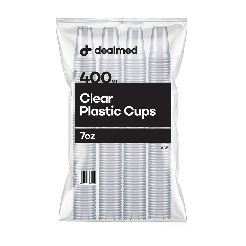 Dealmed Professional 7 oz. Disposable Plastic Cups - 100% Recyclable for Healthcare, Dental, Veterinary & Food Service Use (Pack of 400)