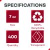 Dealmed Professional 7 oz. Disposable Plastic Cups - 100% Recyclable for Healthcare, Dental, Veterinary & Food Service Use (Pack of 400) view 2