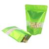 100 Metallic Colored with Clear Window Metallic Foil Stand-Up Resealable Food Storage Pouch (5oz, Matte Green) view 1
