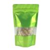 100 Metallic Colored with Clear Window Metallic Foil Stand-Up Resealable Food Storage Pouch (13oz, Matte Green) view 2