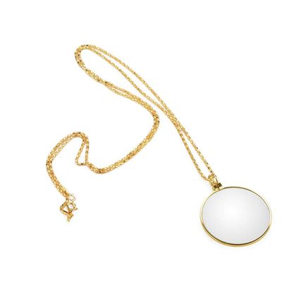 5X Necklace Magnifier, Magnifying Glass Necklace, Hanging Magnifier Pocket Monocle Lens Necklace Magnifying Glass Loupe Hanging Loupe Utility Monocle Lens for The Seniors Elders Aged Reading