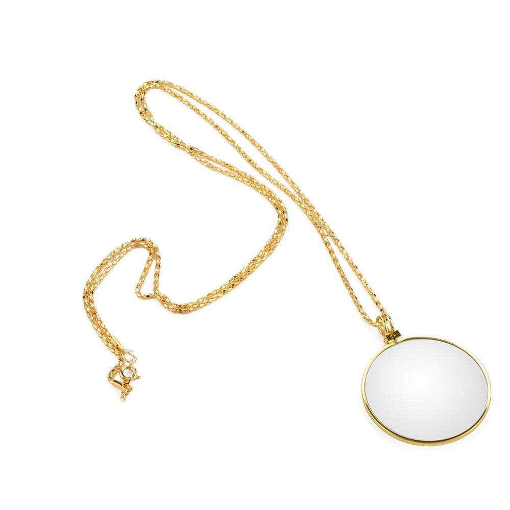 5X Necklace Magnifier, Magnifying Glass Necklace, Hanging Magnifier Pocket Monocle Lens Necklace Magnifying Glass Loupe Hanging Loupe Utility Monocle Lens for The Seniors Elders Aged Reading