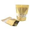 100 Metallic Colored with Clear Window Metallic Foil Stand-Up Resealable Food Storage Pouch (13oz, Matte Gold) view 1