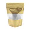 100 Metallic Colored with Clear Window Metallic Foil Stand-Up Resealable Food Storage Pouch (13oz, Matte Gold) view 2