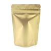 100 Metallic Colored with Clear Window Metallic Foil Stand-Up Resealable Food Storage Pouch (13oz, Matte Gold) view 3