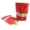 100 Metallic Colored with Clear Window Metallic Foil Stand-Up Resealable Food Storage Pouch (5oz, Matte Red) view 1