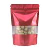100 Metallic Colored with Clear Window Metallic Foil Stand-Up Resealable Food Storage Pouch (5oz, Matte Red) view 2
