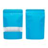 100 Metallic Colored with Clear Window Metallic Foil Stand-Up Resealable Food Storage Pouch (13oz, Matte Blue) view 2