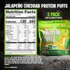 Twin Peaks Low Carb, Keto Friendly Protein Puffs, (Jalapeno Cheddar, 2.1 Ounce), 2 Servings, 3 Pack (60g, 42g Protein, 4g Carbs) view 3