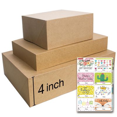 12 Rustic Kraft Gift Wrap Boxes with Lids for wrapping Large Clothes (Assorted sizes for wrapping Robes,Blankets, Coat, and Shirts) and 80 Different Occasion Tag Stickers for Mothers, Fathers Day,Birthdays, Baby Showers, Weddings Presents Packaging