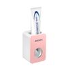AnEssOil Automatic Toothpaste Set Wall Hanging Free Punch Toothpaste Toothbrush Rack Toothpaste Rack Lazy Squeeze Artifact (Pink) view 1