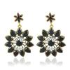 Fashion Ladies Must-have Flowers Bohemian Geometric Earrings Female (Black) view 1