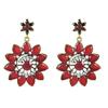 Fashion Ladies Must-have Flowers Bohemian Geometric Earrings Female (Deep red) view 1
