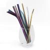 JASHII 2 Set Reusable Portable Metal Straws Stainless Steel Eco-friendly Drinking Straw with Travel Cloth Bag (4 Bent 4 Straight 2 Brush),Purple view 3
