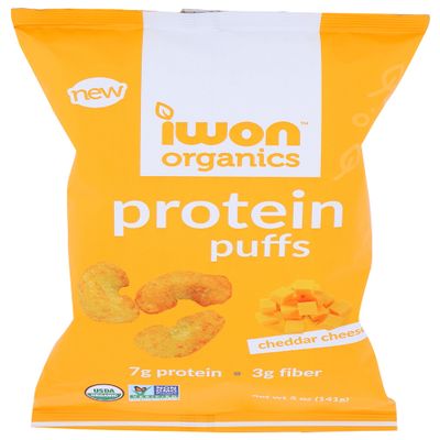 Iwon Organics, Puffs Protein Cheddar Cheese Organic, 5 Ounce