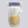 100 Canister Design Clear Display Color Storage Stand-Up Food Safe Poly Plastic Zip Seal Pouch (5.9" x 9.4", Translucent/Blue) view 1