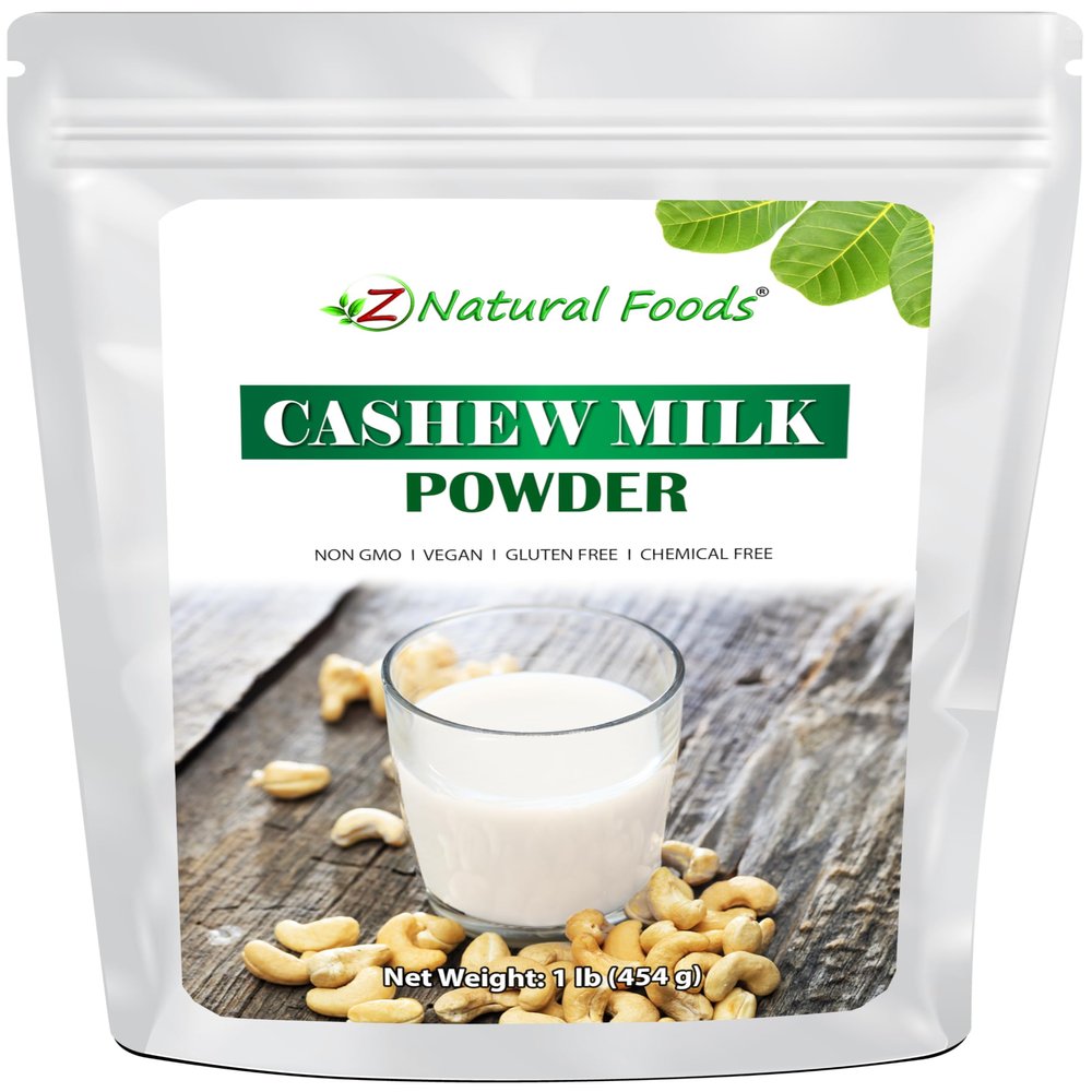 Z Natural Foods Unsweetened Cashew Milk Powder - Plant/Nut Milk For Healthy Heart, Bones, Skin - Substitute for Cashew Butter - Gluten-Free, Kosher, Non-GMO, Vegan, Dairy-Free, 1 lb
