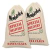 Printtoo Pack of 2 Pcs Xmas Presents Storage Bags Large Santa Gift Sack with Drawstring Christmas Party Favor 27x20 Inch view 1