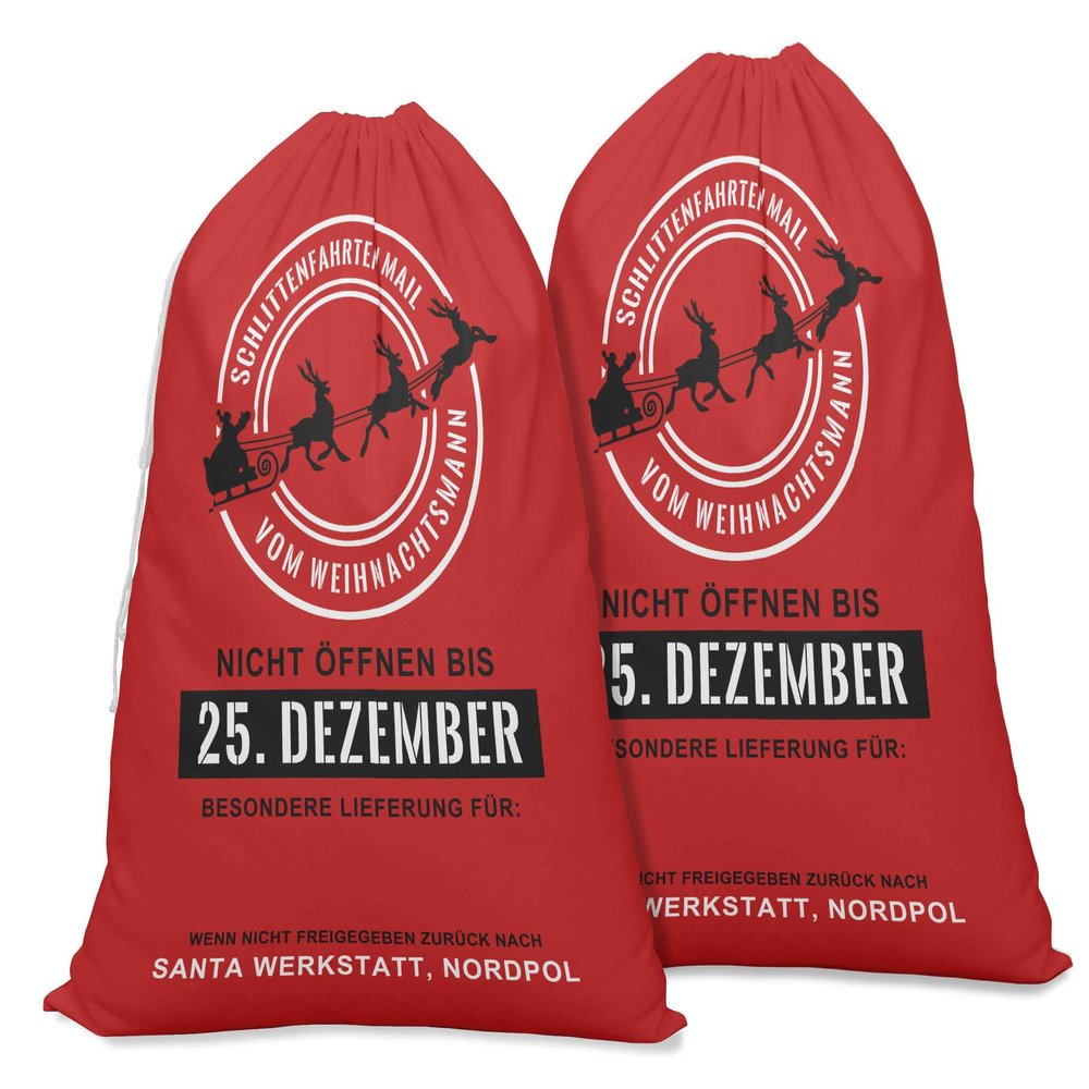 Printtoo Large Drawstring Canvas Bag Christmas Sack Bags Santa Gift Sack Custom Party Favor 2 Pcs 27x20 Inch