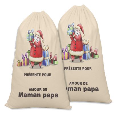 Printtoo Large Drawstring Canvas Bag Christmas Sack Bags Santa Gift Sack Custom Party Favor 2 Pcs 27x20 Inch