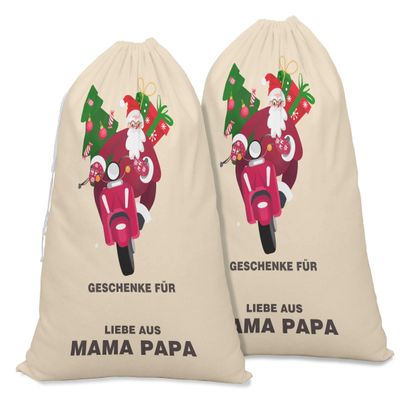 Printtoo Large Drawstring Canvas Bag Christmas Sack Bags Santa Gift Sack Custom Party Favor 2 Pcs 27x20 Inch