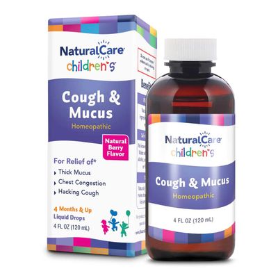 NaturalCare Children's Cough & Mucus, Natural Berry Flavored Homeopathic Liquid, 4 fl. oz