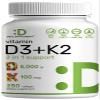 DEAL SUPPLEMENT Vitamin D3 5,000 IU + K2 MK7 Softgels, 250 Count | 2-in-1 Complex | Easy to Swallow view 1