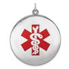 Sterling Silver Red Enamel Medical Alert Pendant, Star of Life ID Tag view 1